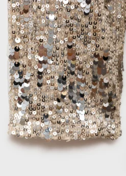 MANGO Sukienki I Kombinezony*Sukienka z cekinami i poduszkami na ramionach
