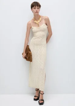 MANGO Sukienki I Kombinezony*Sukienka z dzianiny z ażurem