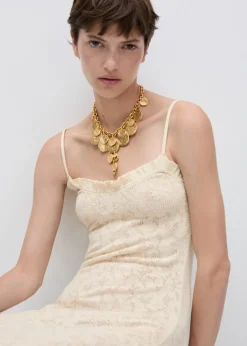 MANGO Sukienki I Kombinezony*Sukienka z dzianiny z ażurem