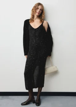 MANGO Sukienki I Kombinezony*Sukienka z dzianiny z cekinami