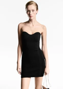 MANGO Sukienki I Kombinezony*Sukienka z dzianiny z dekoltem serce