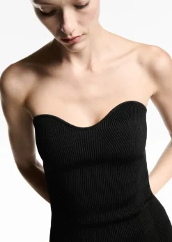 MANGO Sukienki I Kombinezony*Sukienka z dzianiny z dekoltem serce