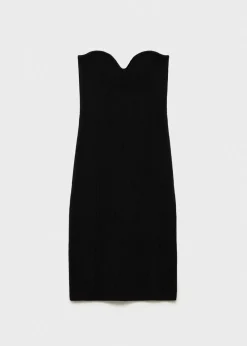 MANGO Sukienki I Kombinezony*Sukienka z dzianiny z dekoltem serce