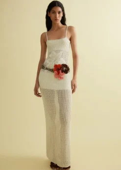 MANGO Sukienki I Kombinezony*Sukienka z dzianiny z dużym kwiatem