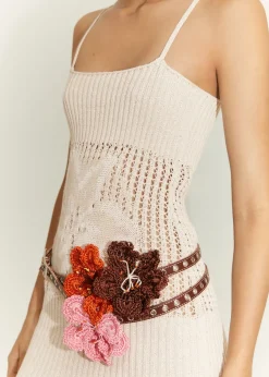 MANGO Sukienki I Kombinezony*Sukienka z dzianiny z dużym kwiatem