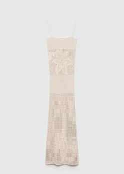 MANGO Sukienki I Kombinezony*Sukienka z dzianiny z dużym kwiatem