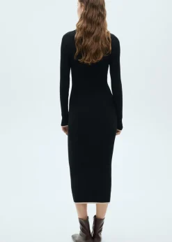 MANGO Sukienki I Kombinezony*Sukienka z dzianiny z kontrastowymi lamówkami