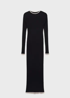 MANGO Sukienki I Kombinezony*Sukienka z dzianiny z kontrastowymi lamówkami