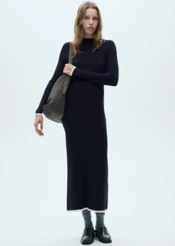 MANGO Sukienki I Kombinezony*Sukienka z dzianiny z kontrastowymi wykończeniami