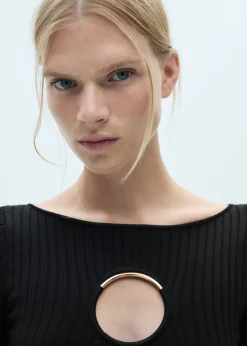 MANGO Sukienki I Kombinezony*Sukienka z dzianiny z metalowym elementem