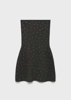 MANGO Sukienki I Kombinezony*Sukienka z dzianiny z ozdobą ze strasu