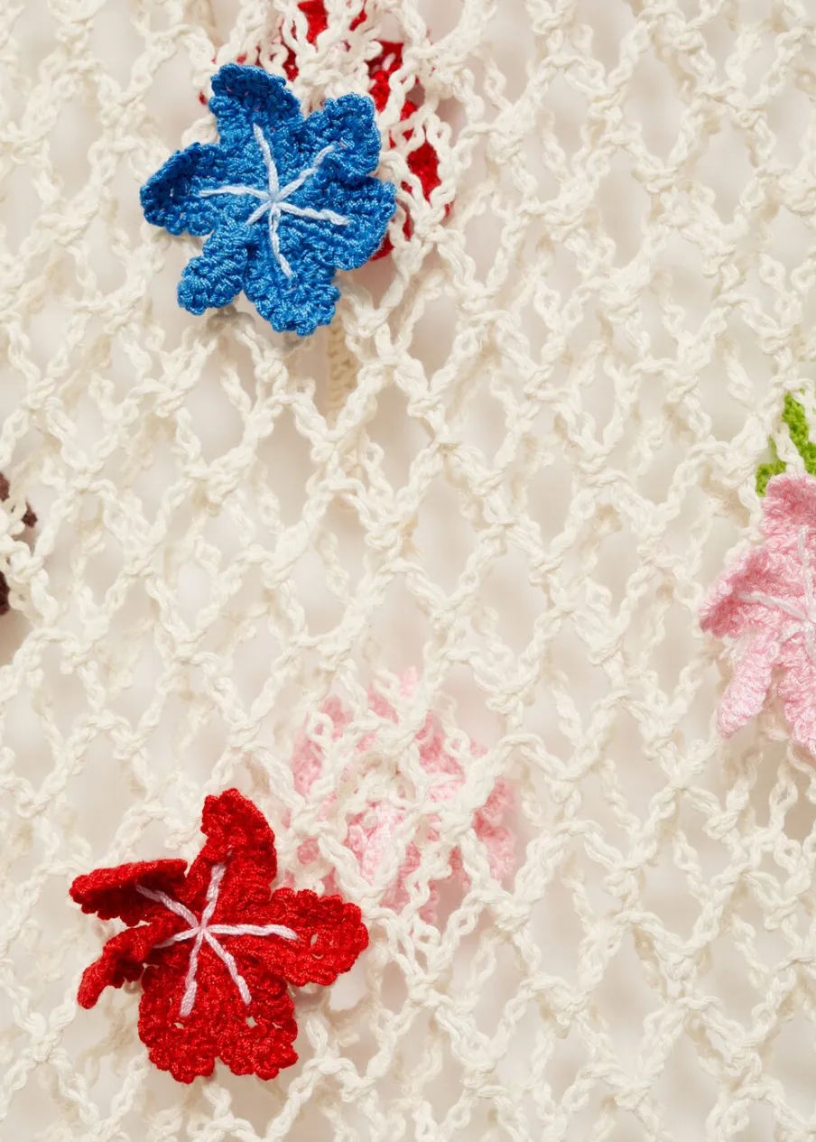 MANGO Sukienki I Kombinezony*Sukienka z dzianiny z ozdobnymi kwiatami