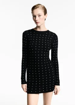 MANGO Sukienki I Kombinezony*Sukienka z dzianiny z ozdobą ze strasu