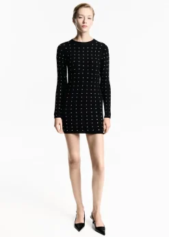 MANGO Sukienki I Kombinezony*Sukienka z dzianiny z ozdobą ze strasu