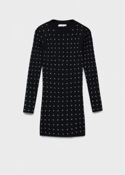 MANGO Sukienki I Kombinezony*Sukienka z dzianiny z ozdobą ze strasu