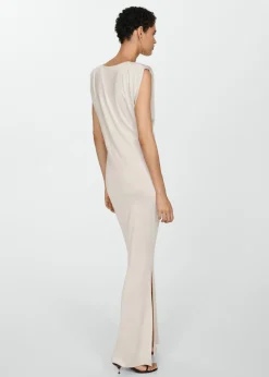 MANGO Sukienki I Kombinezony*Sukienka z dzianiny z poduszkami na ramionach