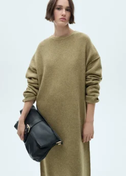 MANGO Sukienki I Kombinezony*Sukienka z dzianiny z prążkowanymi wykończeniami