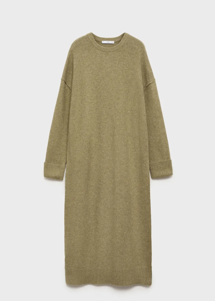 MANGO Sukienki I Kombinezony*Sukienka z dzianiny z prążkowanymi wykończeniami