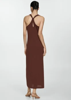 MANGO Sukienki I Kombinezony*Sukienka z dzianiny ze skrzyżowanymi paskami na plecach