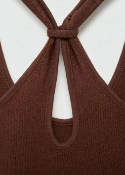 MANGO Sukienki I Kombinezony*Sukienka z dzianiny ze skrzyżowanymi paskami na plecach