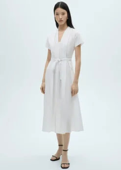 MANGO Sukienki I Kombinezony*Sukienka z fałdami i wiązaniem
