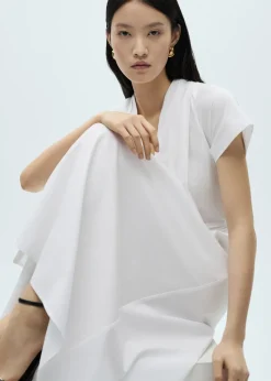 MANGO Sukienki I Kombinezony*Sukienka z fałdami i wiązaniem