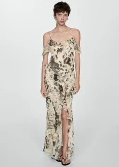 MANGO Sukienki I Kombinezony*Sukienka z falbanami zwierzęcy wzór