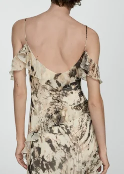 MANGO Sukienki I Kombinezony*Sukienka z falbanami zwierzęcy wzór