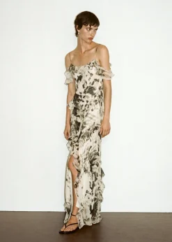 MANGO Sukienki I Kombinezony*Sukienka z falbanami zwierzęcy wzór