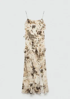 MANGO Sukienki I Kombinezony*Sukienka z falbanami zwierzęcy wzór