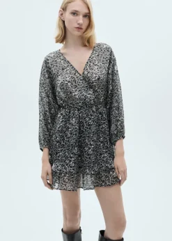 MANGO Sukienki I Kombinezony*Sukienka z falbanami zwierzęcy wzór