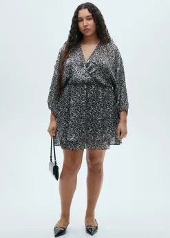 MANGO Sukienki I Kombinezony*Sukienka z falbanami zwierzęcy wzór