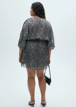 MANGO Sukienki I Kombinezony*Sukienka z falbanami zwierzęcy wzór