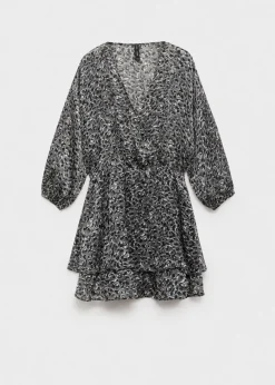 MANGO Sukienki I Kombinezony*Sukienka z falbanami zwierzęcy wzór