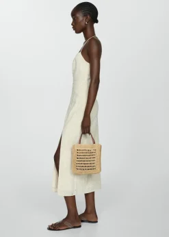 MANGO Sukienki I Kombinezony*Sukienka z haftem i rozcięciem z boku