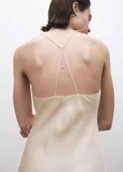 MANGO Sukienki I Kombinezony*Sukienka z jedwabiu morwowego z drapowanym dekoltem