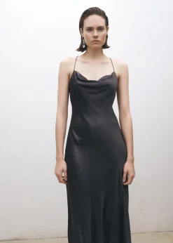 MANGO Sukienki I Kombinezony*Sukienka z jedwabiu morwowego z drapowanym dekoltem