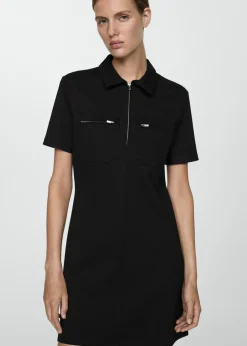 MANGO Sukienki I Kombinezony*Sukienka z kołnierzykiem polo i kieszeniami