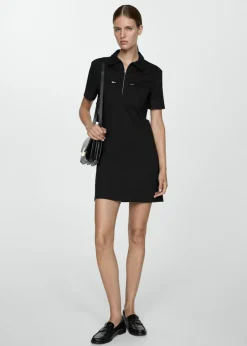 MANGO Sukienki I Kombinezony*Sukienka z kołnierzykiem polo i kieszeniami