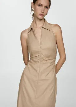 MANGO Sukienki I Kombinezony*Sukienka z kołnierzykiem polo i rozcięciem