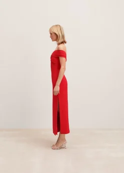 MANGO Sukienki I Kombinezony*Sukienka z kopertowym dekoltem z odkrytymi ramionami