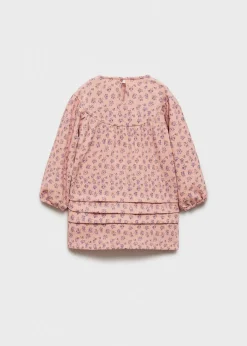 Dzieci MANGO Sukienki I Kombinezony*Sukienka z kreszowanej tkaniny w kwiaty