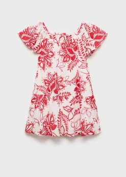 Dzieci MANGO Sukienki I Kombinezony*Sukienka z kwiatowym wzorem