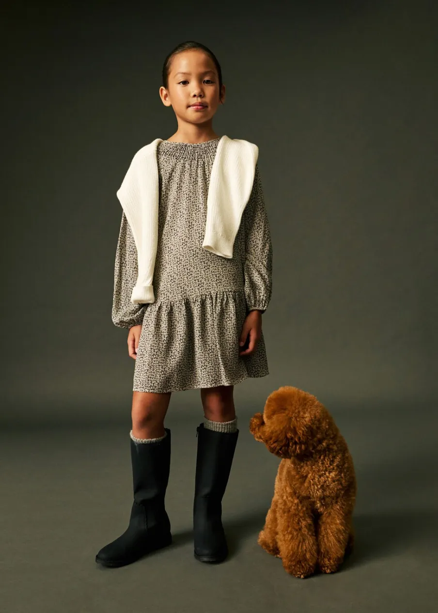 Dzieci MANGO Sukienki I Kombinezony*Sukienka z kwiatowym wzorem