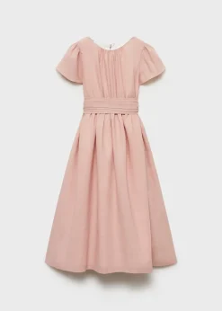 Dzieci MANGO Sukienki I Kombinezony*Sukienka z lnu z wycięciem na plecach