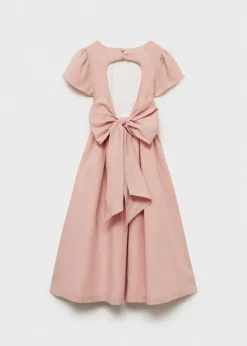 Dzieci MANGO Sukienki I Kombinezony*Sukienka z lnu z wycięciem na plecach