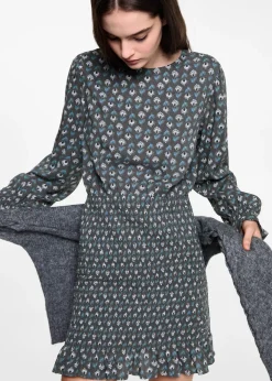 MANGO Sukienki I Kombinezony*Sukienka z nadrukiem i marszczonymi detalami