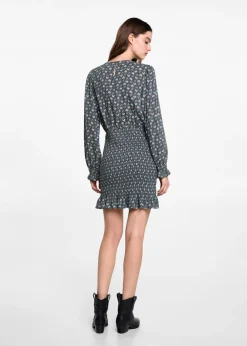 MANGO Sukienki I Kombinezony*Sukienka z nadrukiem i marszczonymi detalami