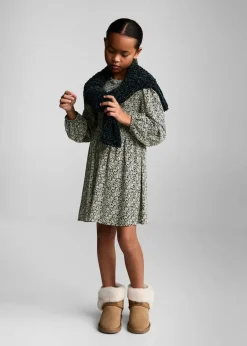 Dzieci MANGO Sukienki I Kombinezony*Sukienka z nadrukiem i ozdobnym zapięciem