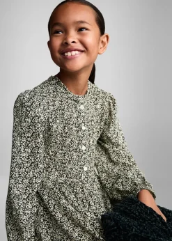 Dzieci MANGO Sukienki I Kombinezony*Sukienka z nadrukiem i ozdobnym zapięciem